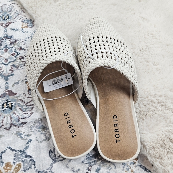 Torrid Woven Slip On Mule Bone BNWT Women US 8 WW 40335484 - Picture 5 of 7